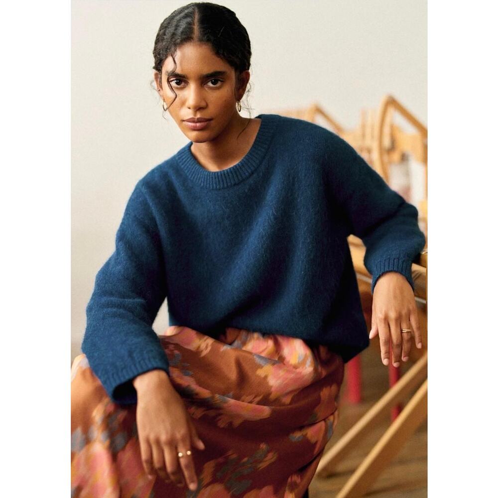 La Maille Sezane Amiel Jumper in Peacock Blue Size S 🦚 ✨